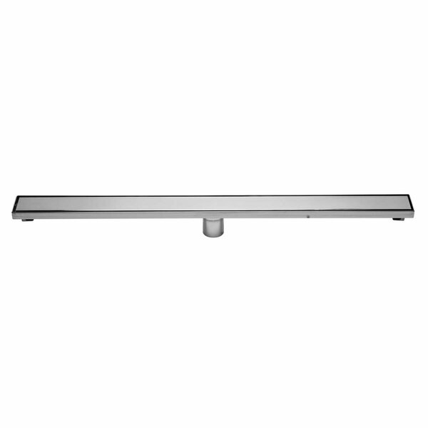 Kd Vestidor Modern Polished Stainless Steel Linear Shower Drain with Solid Cover - 36 in. KD2752718
